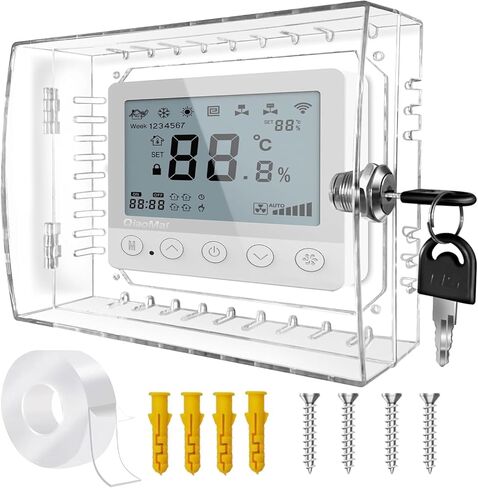 Thermostat Lock Box,Thermostat Cover with Lock,PC Wall Thermostat Lockbox,Fits Thermostats 4.8" H x 6" W or Smaller,Mainly for Home Thermostat in Kuwait