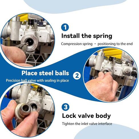 طقم استبدال صمام المدخل 16E844، لـ Graco Magnum X7、 X5 (سلسلة B، C، D) - يعمل على إصلاح مشكلات الشفط والتحضير وتسرب الطلاء in Kuwait