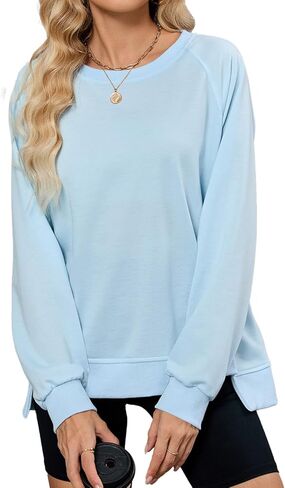 Women’s Oversized Crewneck Sweatshirts Pullover Tops Long Sleeve Sweat Shirts Teen Girls Y2K Fall Outfits in Kuwait