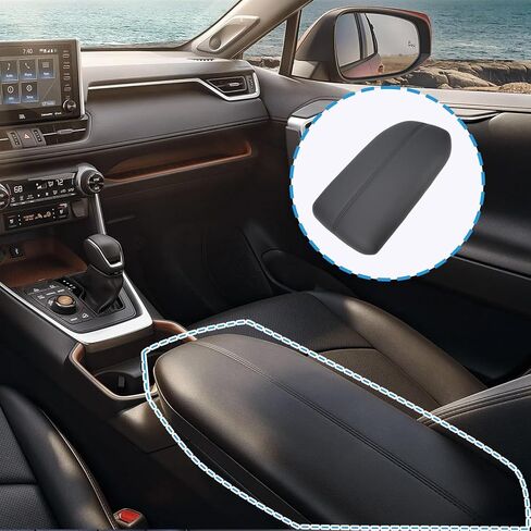 Center Console Lid Cover Armrest Compatible with Toyota Rav4 2019 2020 2021 2022 2023 Blakc Replaces 58920-42010-C0 in Kuwait