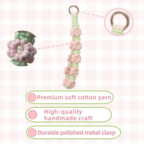 PAOTEEM Macrame Wristlet Keychain with Knitted Potato Doll – Adjustable Wrist Lanyard & Anti Theft Phone Strap for Women. in Saudi Arabia