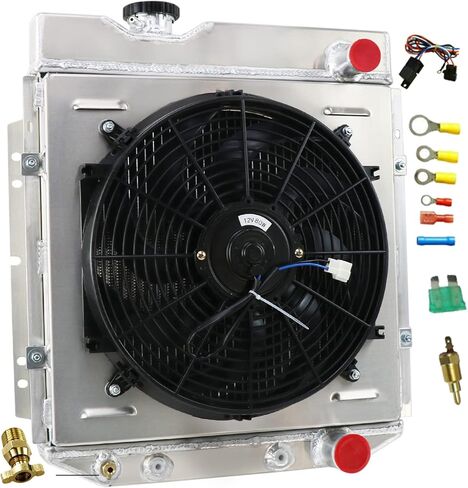 مشعاع ألومنيوم ل 1964 1965 1966 64 65 66 فورد موستانج فالكون رانشيرو شيلبي GT-350H 4 صف المبرد كفن مروحة التتابع عدة in Kuwait