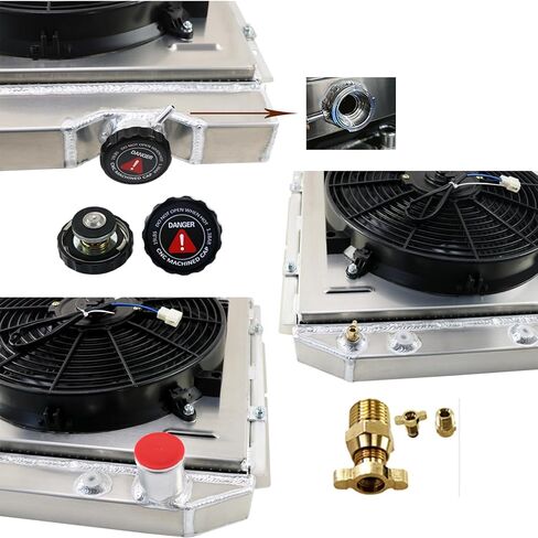 مشعاع ألومنيوم ل 1964 1965 1966 64 65 66 فورد موستانج فالكون رانشيرو شيلبي GT-350H 4 صف المبرد كفن مروحة التتابع عدة in Kuwait