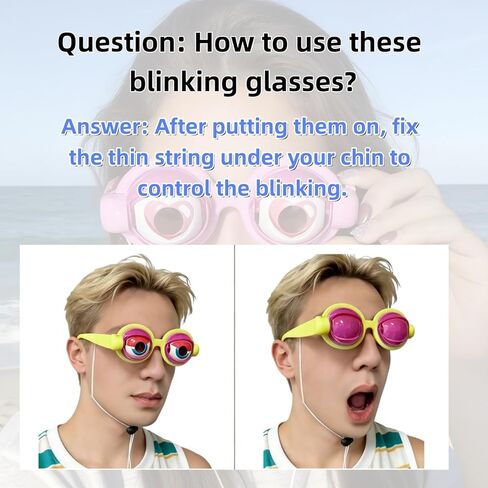 Funny Prop Glasses, Blinking Eye Glasses, Crazy Eyes Kinetic Winking Glasses, Novelty Funny Party Costume Props For Adults in Saudi Arabia