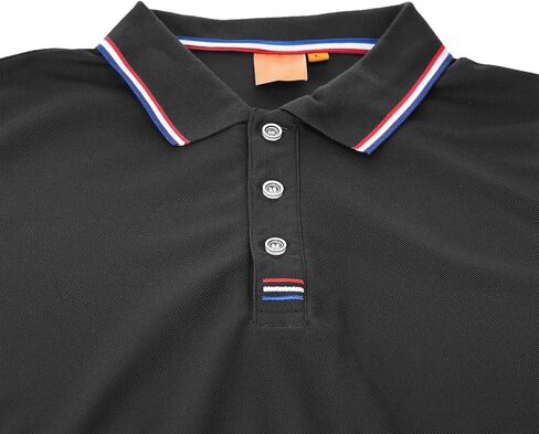 Men's Polo Shirts Solid Slim Fit Short Sleeve - Athletic Casual Polos Pure Black in Saudi Arabia
