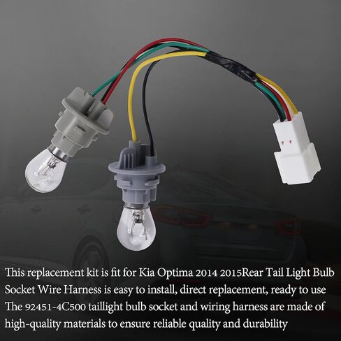 92451-4C500 Rear Tail Light Bulb Socket and Wire Harness Fits for Kia Optima 2014 2015, Rear Tail Light Bulb Socket Wire Harness in Kuwait