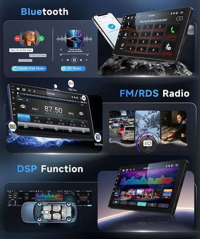 2G+64G Android Car Radio Car Stereo for Ford Focus 2012-2018 with Wireless Carplay Android Auto, 9’’ Touch Screen Head Unit with Mirror Link WiFi GPS Bluetooth FM RDS EQ AHD Backup Camera SWC MIC in Kuwait