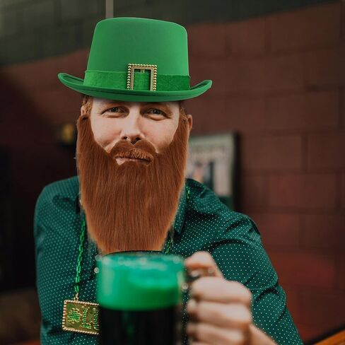 بدلة أزياء Nanou St. Patrick's Day Party Leprechaun، قبعة Leprechaun خضراء، ملحق 4 قطع (قبعة، لحية، ربطة عنق، ربطة عنق) in Saudi Arabia