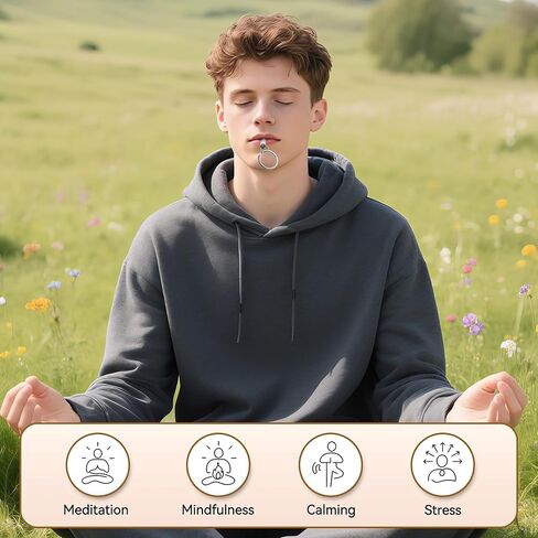 اليقظه التنفس المفاتيح تخفيف التوتر قلادة الفولاذ المقاوم للصدا القلق التنفس المفاتيح للنساء الرجال in Kuwait