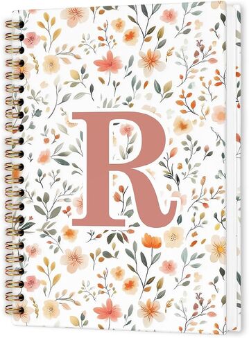 nvucamd Customized Letter W Journaling Notebooks, Initial Monogrammed Gifts Office Supplies for Women, Personalized Monogram Aesthetic Spiral Notebook, Custom Initial Journal Notebook,5.5x8.11inch in Kuwait