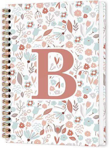 nvucamd Customized Letter W Journaling Notebooks, Initial Monogrammed Gifts Office Supplies for Women, Personalized Monogram Aesthetic Spiral Notebook, Custom Initial Journal Notebook,5.5x8.11inch in Saudi Arabia
