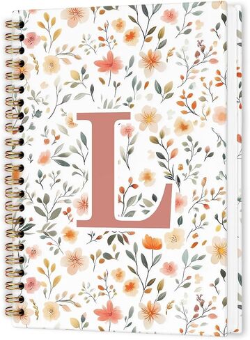 nvucamd Customized Letter W Journaling Notebooks, Initial Monogrammed Gifts Office Supplies for Women, Personalized Monogram Aesthetic Spiral Notebook, Custom Initial Journal Notebook,5.5x8.11inch in Saudi Arabia