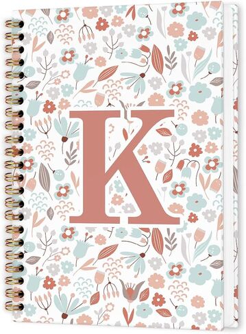 nvucamd Customized Letter W Journaling Notebooks, Initial Monogrammed Gifts Office Supplies for Women, Personalized Monogram Aesthetic Spiral Notebook, Custom Initial Journal Notebook,5.5x8.11inch in Saudi Arabia