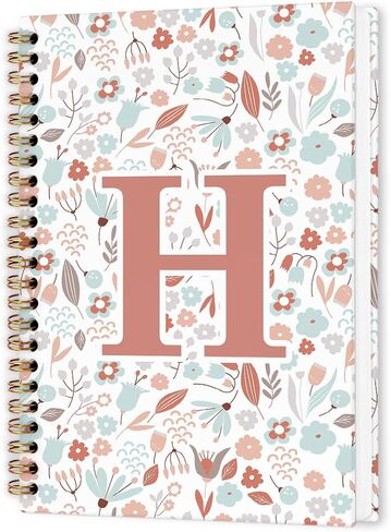 nvucamd Customized Letter W Journaling Notebooks, Initial Monogrammed Gifts Office Supplies for Women, Personalized Monogram Aesthetic Spiral Notebook, Custom Initial Journal Notebook,5.5x8.11inch in Saudi Arabia