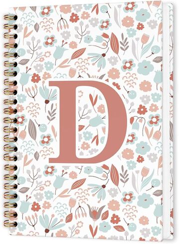 nvucamd Customized Letter W Journaling Notebooks, Initial Monogrammed Gifts Office Supplies for Women, Personalized Monogram Aesthetic Spiral Notebook, Custom Initial Journal Notebook,5.5x8.11inch in Saudi Arabia