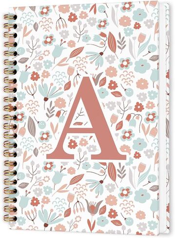 nvucamd Customized Letter W Journaling Notebooks, Initial Monogrammed Gifts Office Supplies for Women, Personalized Monogram Aesthetic Spiral Notebook, Custom Initial Journal Notebook,5.5x8.11inch in Saudi Arabia