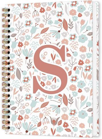 nvucamd Customized Letter W Journaling Notebooks, Initial Monogrammed Gifts Office Supplies for Women, Personalized Monogram Aesthetic Spiral Notebook, Custom Initial Journal Notebook,5.5x8.11inch in Saudi Arabia
