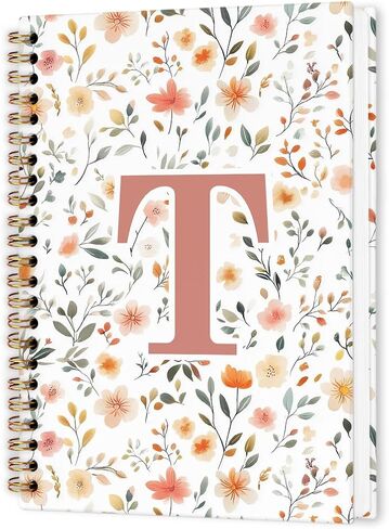 nvucamd Customized Letter W Journaling Notebooks, Initial Monogrammed Gifts Office Supplies for Women, Personalized Monogram Aesthetic Spiral Notebook, Custom Initial Journal Notebook,5.5x8.11inch in Saudi Arabia