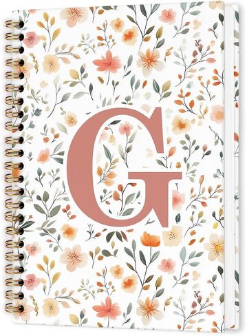 nvucamd Customized Letter W Journaling Notebooks, Initial Monogrammed Gifts Office Supplies for Women, Personalized Monogram Aesthetic Spiral Notebook, Custom Initial Journal Notebook,5.5x8.11inch in Saudi Arabia
