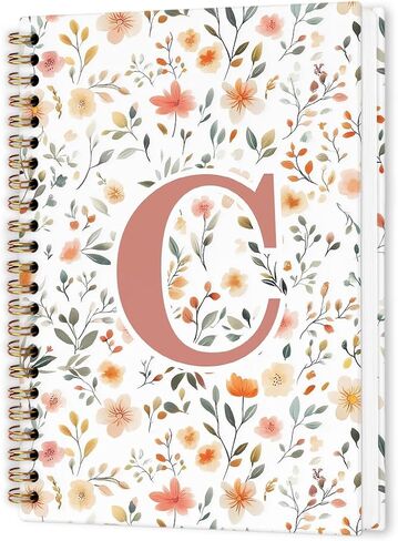 nvucamd Customized Letter W Journaling Notebooks, Initial Monogrammed Gifts Office Supplies for Women, Personalized Monogram Aesthetic Spiral Notebook, Custom Initial Journal Notebook,5.5x8.11inch in Saudi Arabia