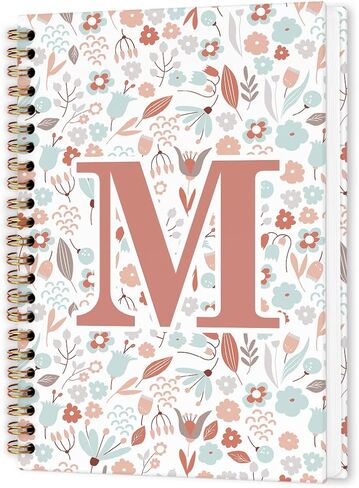 nvucamd Customized Letter W Journaling Notebooks, Initial Monogrammed Gifts Office Supplies for Women, Personalized Monogram Aesthetic Spiral Notebook, Custom Initial Journal Notebook,5.5x8.11inch in Saudi Arabia