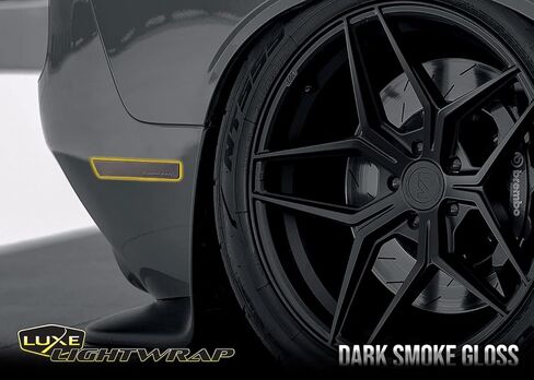 Luxe Auto Concepts Dark Smoke Side Marker Tint Kit for 2015-2023 Dodge Challenger | Exact Cut Dry Application LightWrap Vinyl Film with Air Release Channels in Saudi Arabia