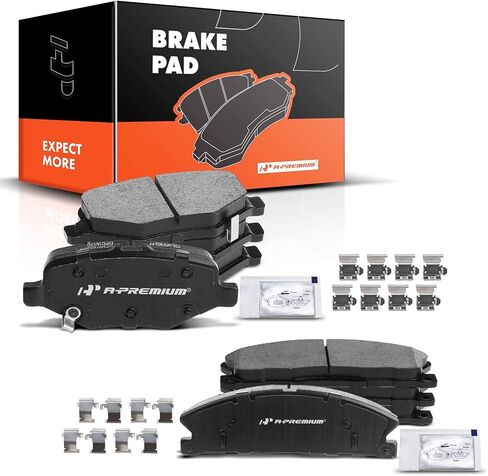 A-Premium Front and Rear Ceramic Disc Brake Pads Set Compatible with Select Ford and Lincoln Models - Taurus, Explorer, Flex, Police Interceptor Sedan/Utility, Special Service Police Sedan, MKS, MKT in Saudi Arabia