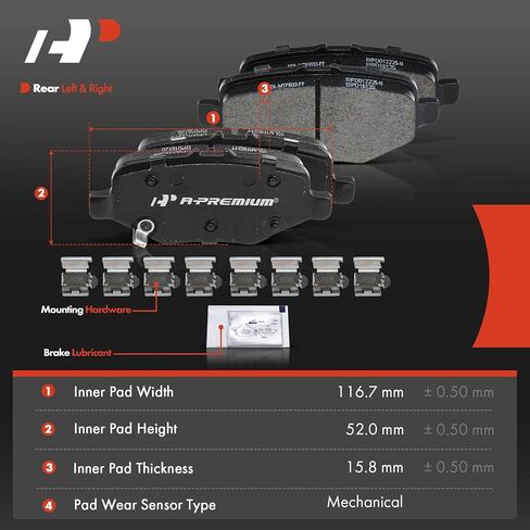 A-Premium Front and Rear Ceramic Disc Brake Pads Set Compatible with Select Ford and Lincoln Models - Taurus, Explorer, Flex, Police Interceptor Sedan/Utility, Special Service Police Sedan, MKS, MKT in Saudi Arabia