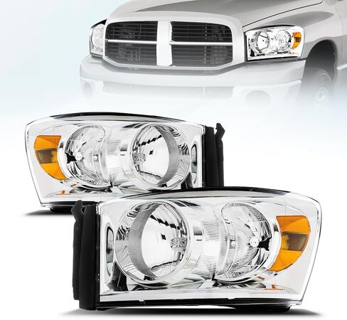 مجموعة المصابيح الأمامية الأمامية لـ 2006-2008 DODGE RAM 1500/2006-2009 DODGE RAM 2500, 3500 Pickup - استبدال المصابيح الأمامية، أضواء المصد الأمامي in Kuwait