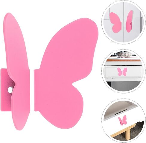 مقابض خزانة الفراشة المزخرفة ومقابض الأدراج لأثاث الغرفة، مقابض الفراشة الوردية لخزائن غرفة النوم وخزائن الملابس، زوج واحد من ملحقات الأجهزة اللطيفة in Saudi Arabia