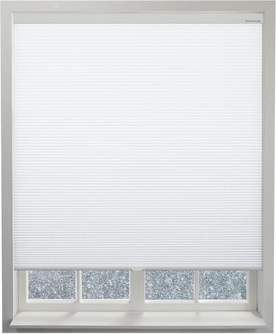 ستائر خلوية لاسلكية من الأعلى إلى الأسفل على شكل قرص العسل، ظلال النوافذ مع عزل حراري، سهلة التركيب بحجم مخصص للمنزل والمكتب، أبيض 48 بوصة عرض × 72 بوصة ارتفاع in Kuwait