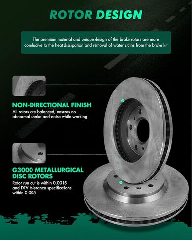 SCITOO Front 11.93" Brake Pads and Rotors Kits Fit For Chevrolet Impala 2006 2007 2008 2009 2010 2011 2012 2013,For Chevrolet Monte Carlo 2006-2007 in Saudi Arabia