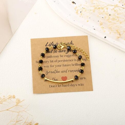 لا تدع الأيام الصعبة تفوز بسوار - ملهمة لا تدع الأيام الصعبة تفوز بسوار قابل للتعديل هدايا مجوهرات مطرزة، الفولاذ المقاوم للصدأ محفور عليه كلمة تحفيزية للنساء والرجال in Kuwait