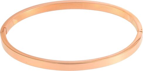 Rose Gold 4mm Curved-Edge Stainless Steel Bangle Refined Everyday Jewelry in Saudi Arabia