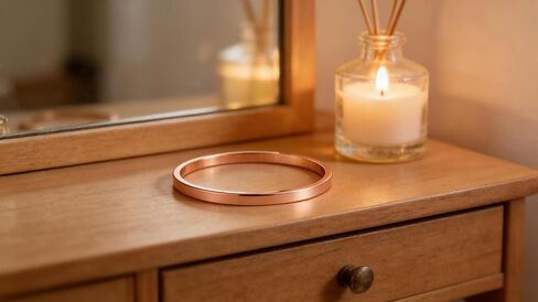 Rose Gold 4mm Curved-Edge Stainless Steel Bangle Refined Everyday Jewelry in Saudi Arabia