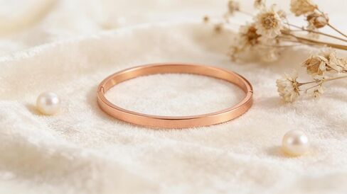 Rose Gold 4mm Curved-Edge Stainless Steel Bangle Refined Everyday Jewelry in Saudi Arabia