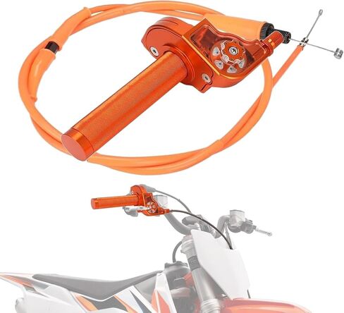 Motorcycle Twist Throttle 7/8" 22mm with Throttle Cable CNC Assembly Universal for TTR 110 230 YZ 85 125 250 PW 50 80 Dirt Pit Mini Bike Blue in Saudi Arabia
