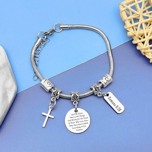 DlaeKua Christian Gifts for Women Inspirational Religious Gifts for Women Christian Bracelet Bible Verse Gifts Inspirational Gifts Baptism Gifts for Goddaughter Communion Gifts Christian Faith Gifts in Saudi Arabia