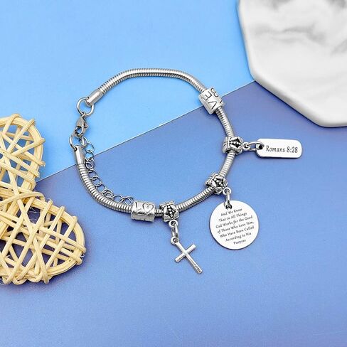 DlaeKua Christian Gifts for Women Inspirational Religious Gifts for Women Christian Bracelet Bible Verse Gifts Inspirational Gifts Baptism Gifts for Goddaughter Communion Gifts Christian Faith Gifts in Saudi Arabia