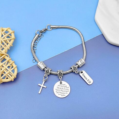 DlaeKua Christian Gifts for Women Inspirational Religious Gifts for Women Christian Bracelet Bible Verse Gifts Inspirational Gifts Baptism Gifts for Goddaughter Communion Gifts Christian Faith Gifts in Saudi Arabia