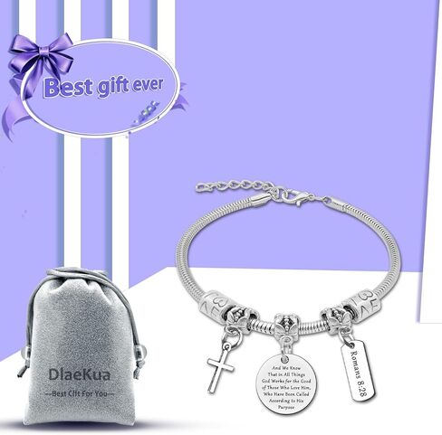 DlaeKua Christian Gifts for Women Inspirational Religious Gifts for Women Christian Bracelet Bible Verse Gifts Inspirational Gifts Baptism Gifts for Goddaughter Communion Gifts Christian Faith Gifts in Saudi Arabia