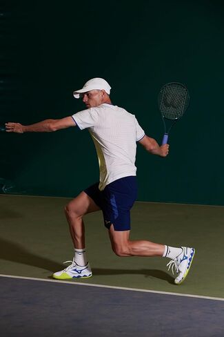 Mizuno Wave Enforce Tour 2 All Court Men's Racquet Sports Shoe, Black-Glowing Apple, US Mens 9.5 in Kuwait