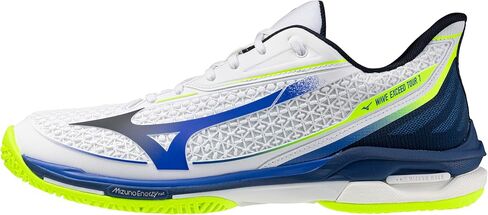 Mizuno Wave Exceed Tour 7 All Court Men's Racquet Sports Shoe, White-Dazzling Blue, US Mens 9 in Kuwait