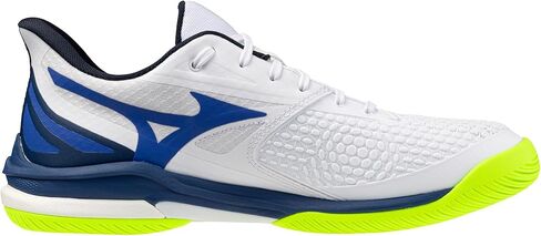 Mizuno Wave Exceed Tour 7 All Court Men's Racquet Sports Shoe, White-Dazzling Blue, US Mens 9 in Kuwait
