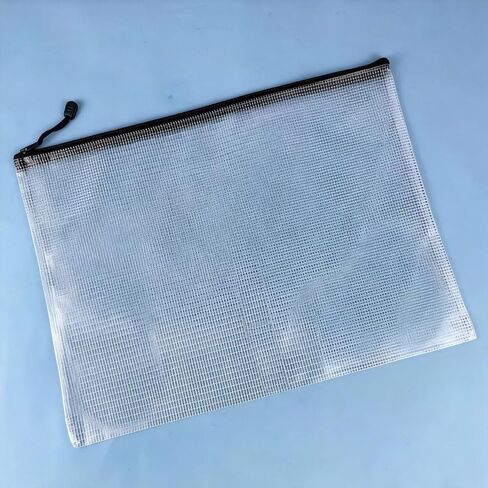 Mesh Zipper Bags A3 Plastic Zipper File Bags for Office School Travel Home Supplies Storage in Saudi Arabia