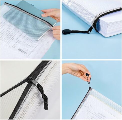 Mesh Zipper Bags A3 Plastic Zipper File Bags for Office School Travel Home Supplies Storage in Saudi Arabia