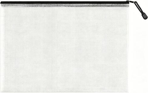 Mesh Zipper Bags A3 Plastic Zipper File Bags for Office School Travel Home Supplies Storage in Saudi Arabia