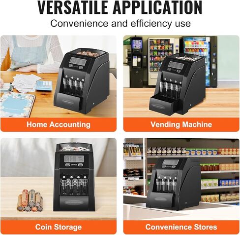 فارز العملات المعدنية VEVOR USD، آلة عداد العملات المعدنية لـ 1 ¢ 5 ¢ 10 ¢ 25 عملات معدنية، شاشة عرض LCD، آلة فرز العملات المعدنية وتغليفها مع أنابيب وصينية عملات معدنية أكثر سمكًا، تحمل ما يصل إلى 200 عملة معدنية in Saudi Arabia