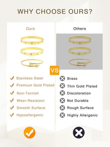 3-Piece Gold Bracelet Set for Women, Titanium Steel Layered Stackable Bangle Bracelets Chain, Dainty Jewelry Gift Set for Her in Saudi Arabia