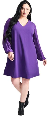 فستان Paloma Blouson نسائي ذو أكمام مطوية ومقاس كبير من Avenue in Saudi Arabia